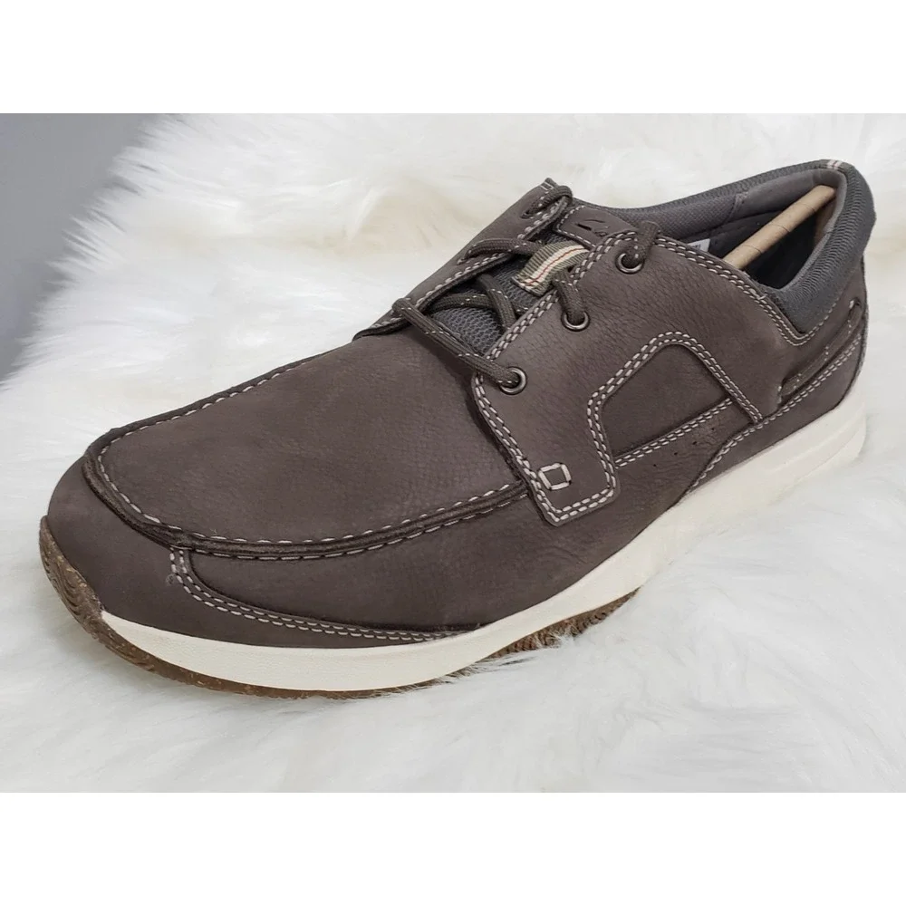 NEW NO BOX SZ 13 WIDE Clarks Sailview Lace Taupe‎ Nubuck 26176973 shoe boat